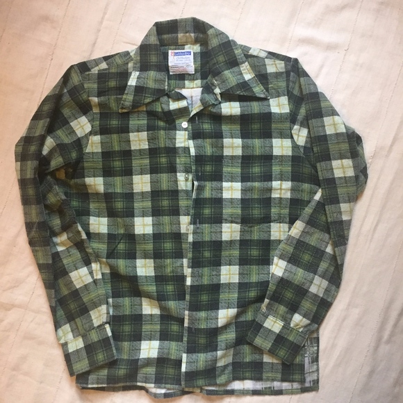 Golden Vintage Women's Flannel w/. Side Cut Detail - Picture 1 of 7